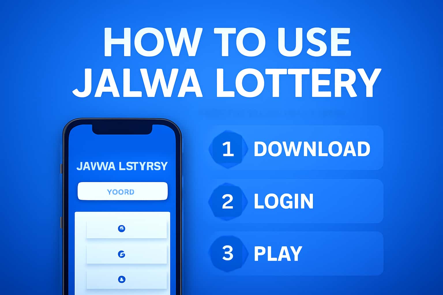 A neutral informational scene depicting the Jalwa Lottery App usage.