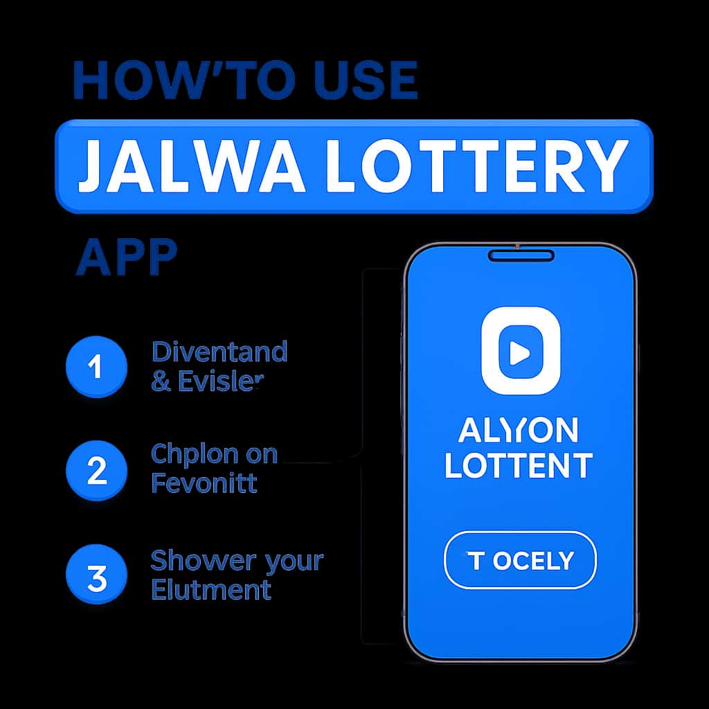 Illustration depicting the process of using Jalwa Lottery App.